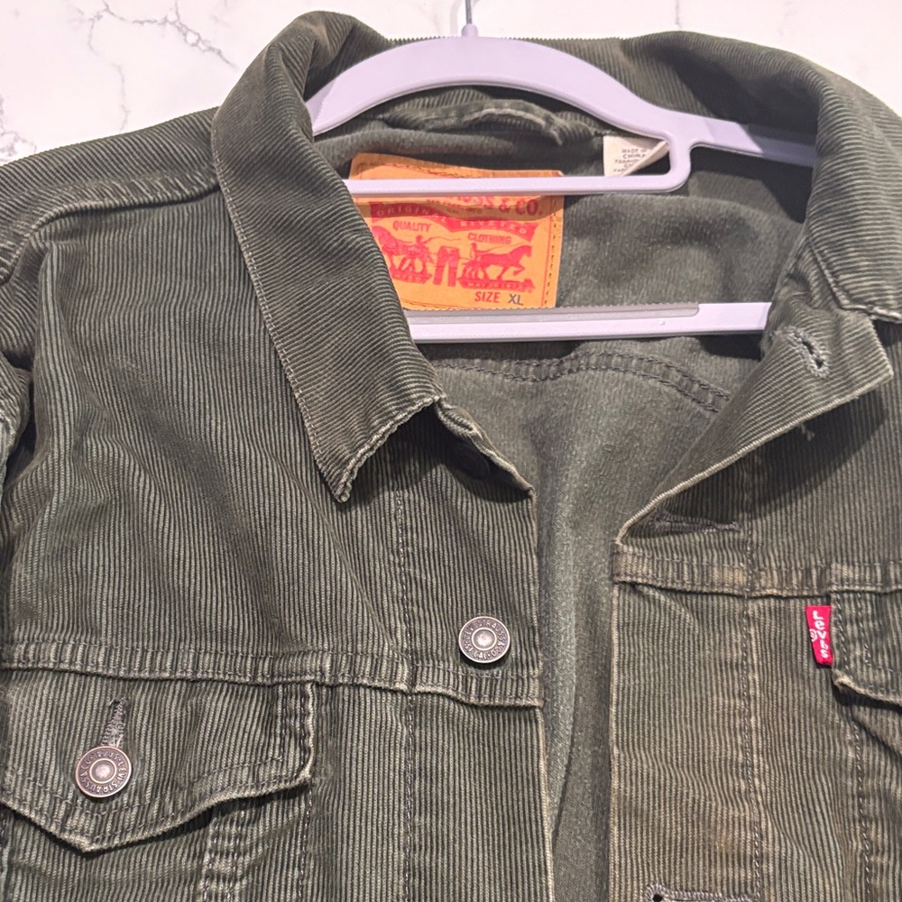 Levi's Men's Olive Green Courderoy Field Jacket